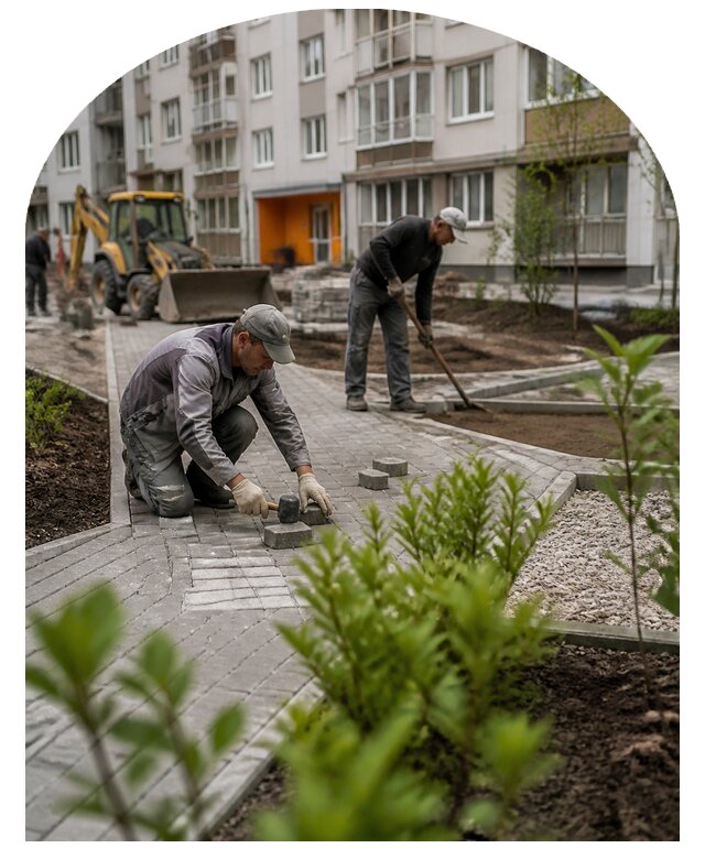 Благоустройство двора многоквартирного дома в Шебекине